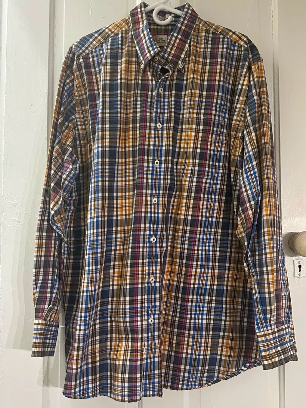 Peter Millar Crown Men's XL Cotton Plaid Button-Down Long Sleeve Button-Up